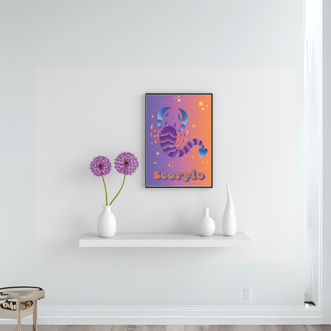 Scorpio Print Poster | Vibrant Astrology Art